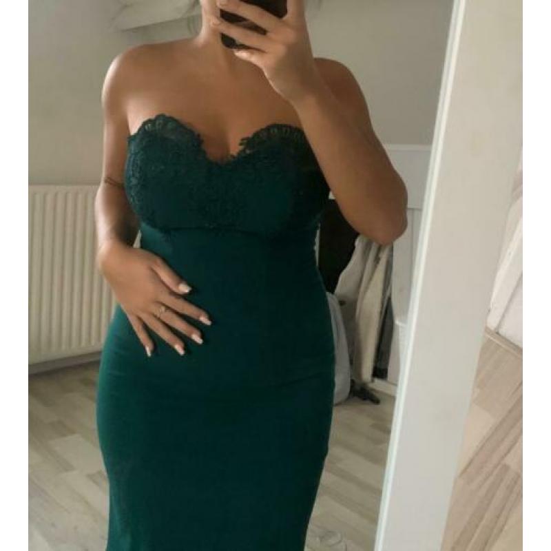 Prachtige strapless galajurk, abiye, maxi dress maat 36
