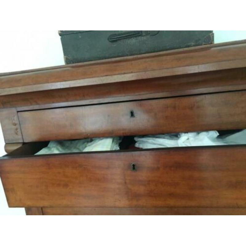 Houten kast 7 lades vintage