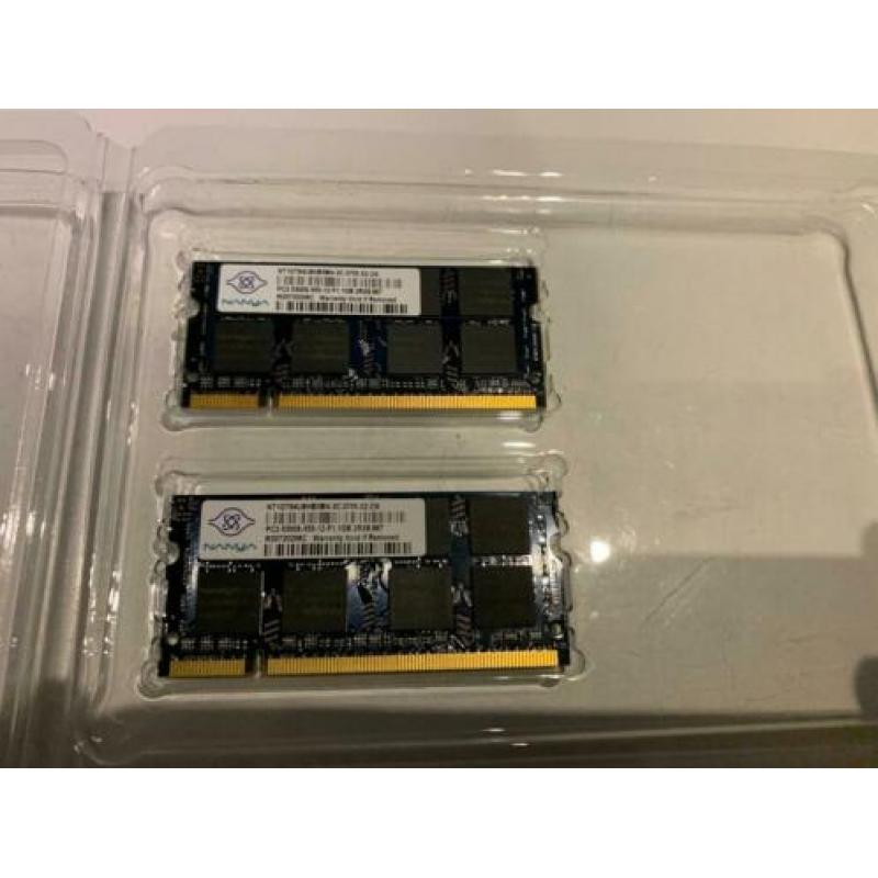 Nette weinig gebruikte SO-DIMM DDR2 + DDR3 1GB + 2GB laptop!