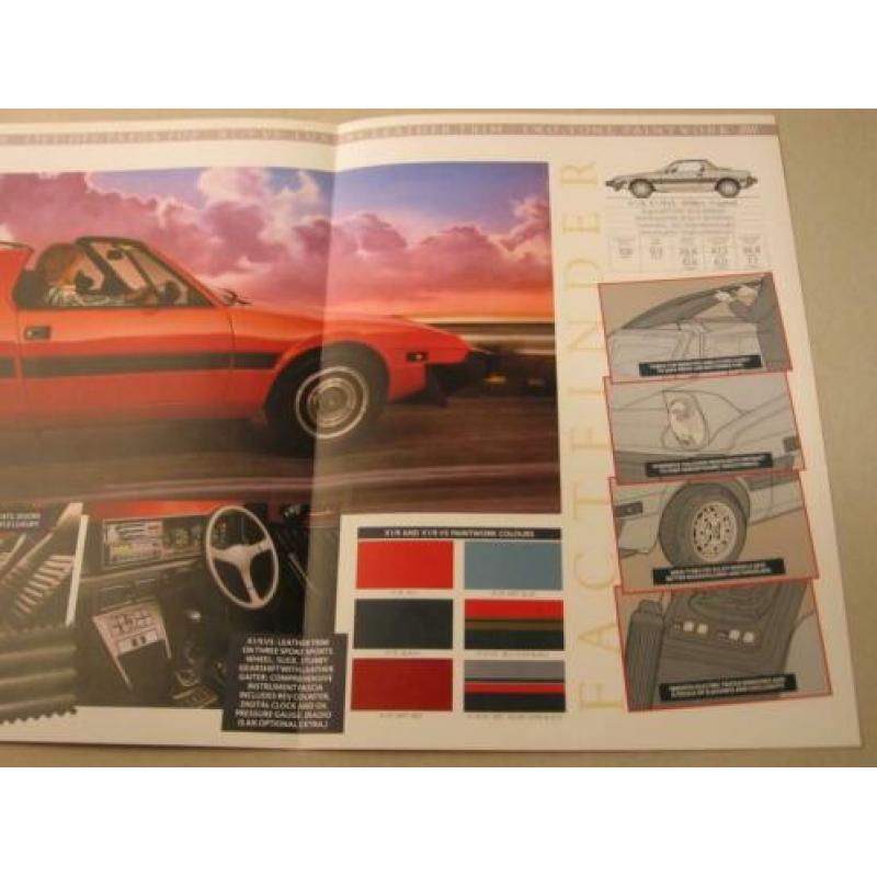 FX 045 folder Fiat X 1/9 (+ X1/9 VS) Uitvouwfolder-/poster