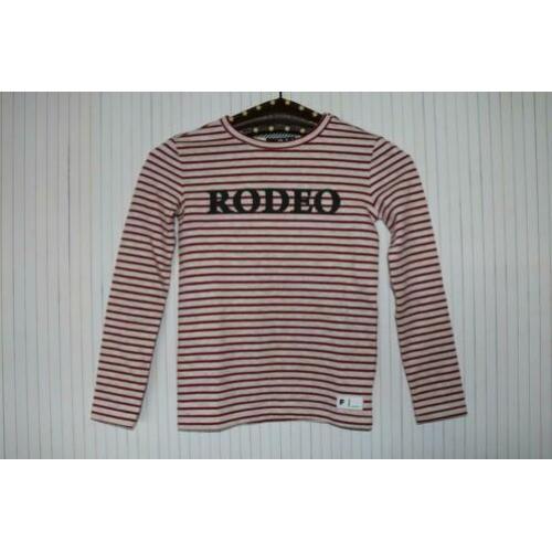 Flo rodeo longsleeve t-shirt gestreept bordeauxrood maat 128