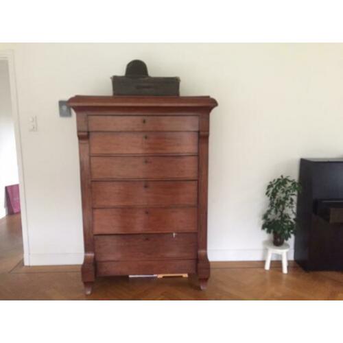Houten kast 7 lades vintage