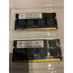 Nette weinig gebruikte SO-DIMM DDR2 + DDR3 1GB + 2GB laptop!