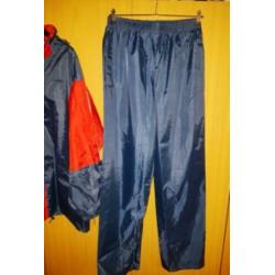 Regenpak mt. 2XL waterdicht blauw-rood polyamide mooie staat