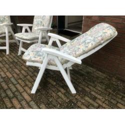 3 tuinstoelen met tafel - wit