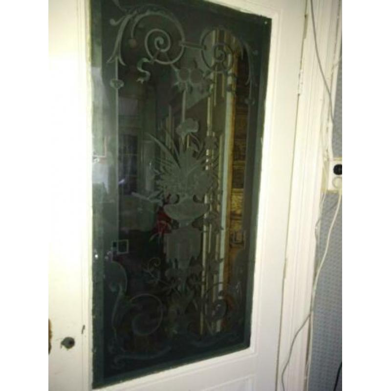 Antieke geslepen glas deur