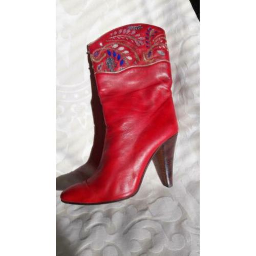 Casadei vintage laarsjes, rood, maat 37,5 (7.5)