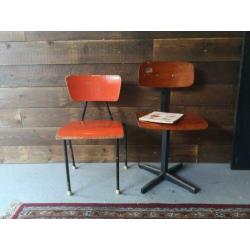 / / brocante retro vintage kinderstoeltjes peuter stoel /
