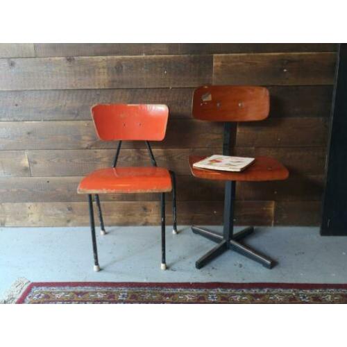 / / brocante retro vintage kinderstoeltjes peuter stoel /
