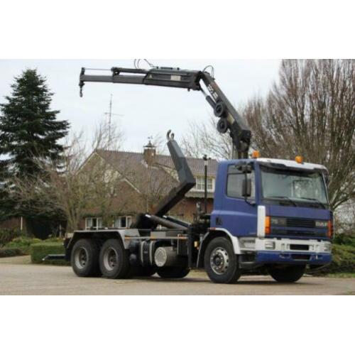 Daf as75/240 ati kraan/haak!crane/hook!10 tyres!manual