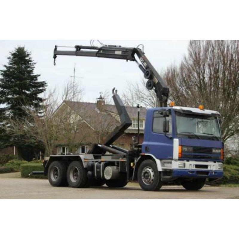 Daf as75/240 ati kraan/haak!crane/hook!10 tyres!manual