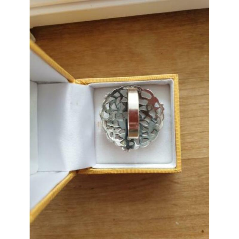 Zilveren ring 'bloemen' maat 20 / 63