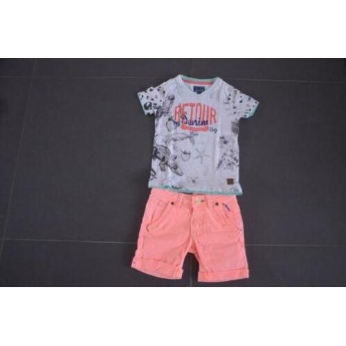 korte broek quapi 98-104, shirt retour maat 104. Zgan