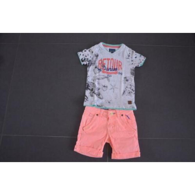 korte broek quapi 98-104, shirt retour maat 104. Zgan
