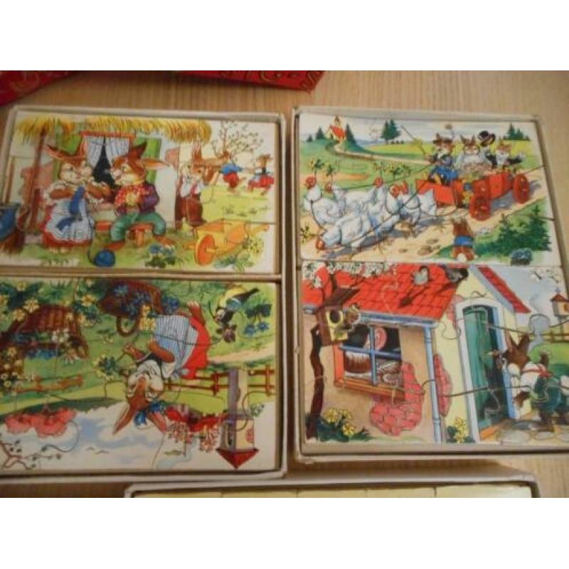 Houten kinderpuzzels uit jaren 1960