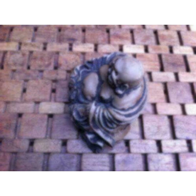 boeddha beeldje polystone hoogte 10 cm 17 cm breed