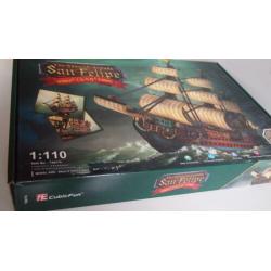 Cubic fun bouwplaat bouwdoos armada schip 1690 SAN FELIPE