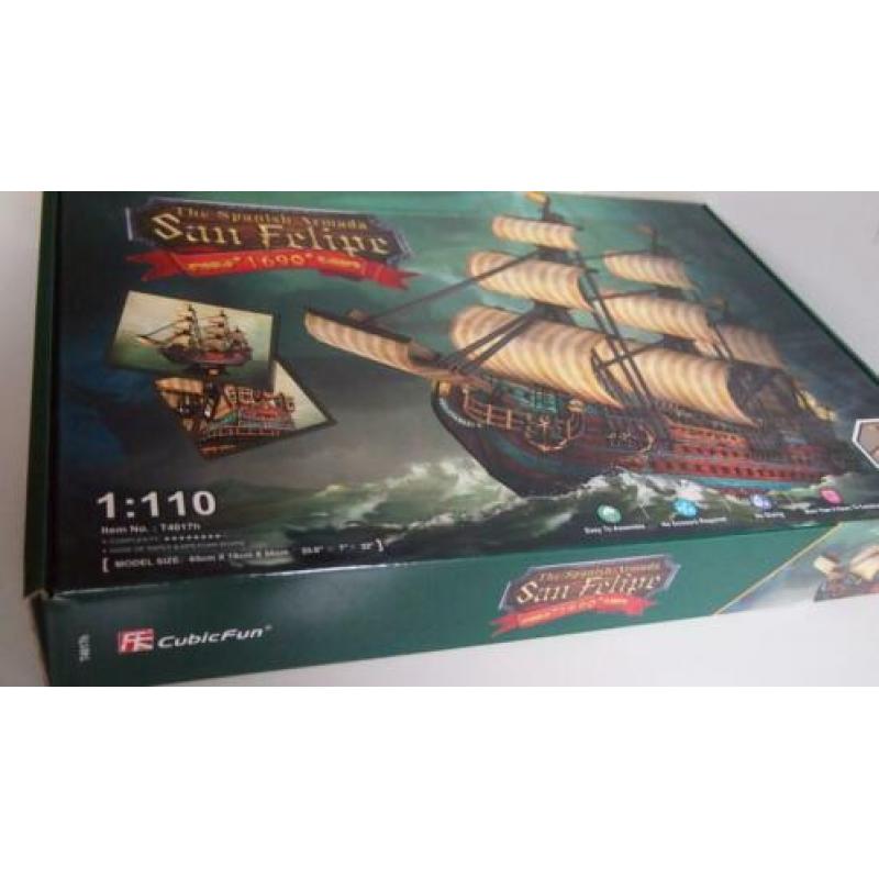 Cubic fun bouwplaat bouwdoos armada schip 1690 SAN FELIPE