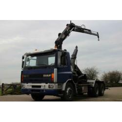 Daf as75/240 ati kraan/haak!crane/hook!10 tyres!manual