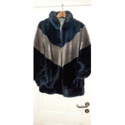 Prachtige blauw-grijze winterjas, maat m/l