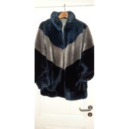 Prachtige blauw-grijze winterjas, maat m/l