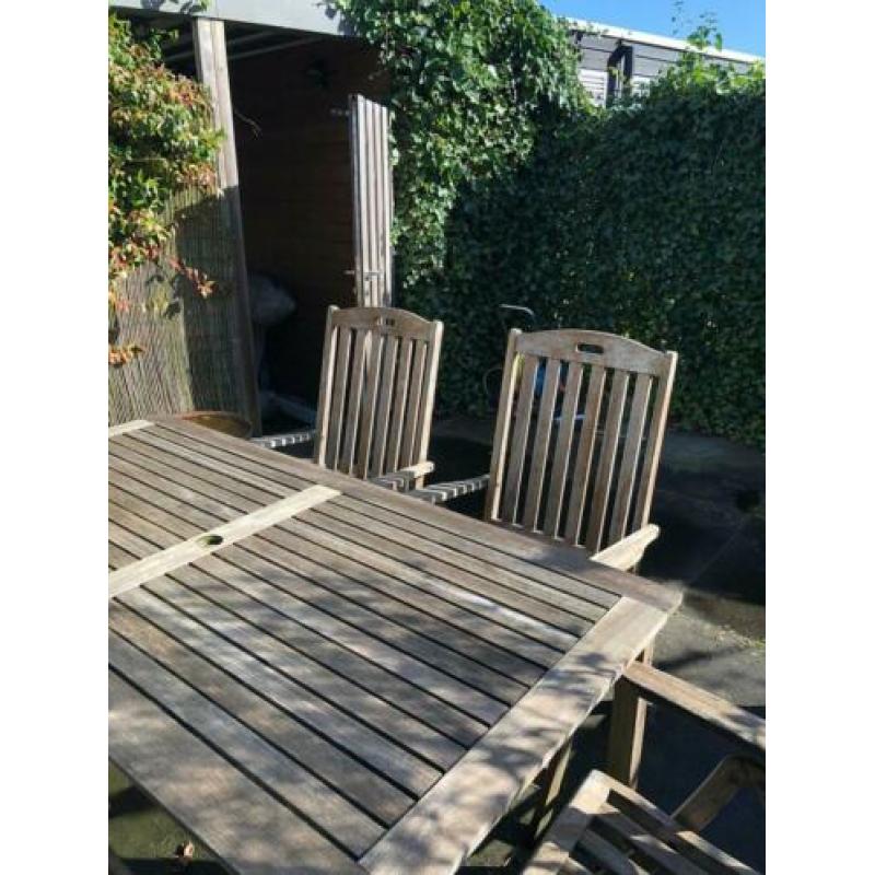 Windsor massief teakhouten tuinset inclusief kussens