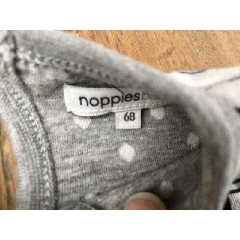 Noppies jurk + maillot - m68 - grijs/wit/blauw - nieuw!! -