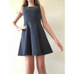 Jurkje blauw met witte stipjes mt 164