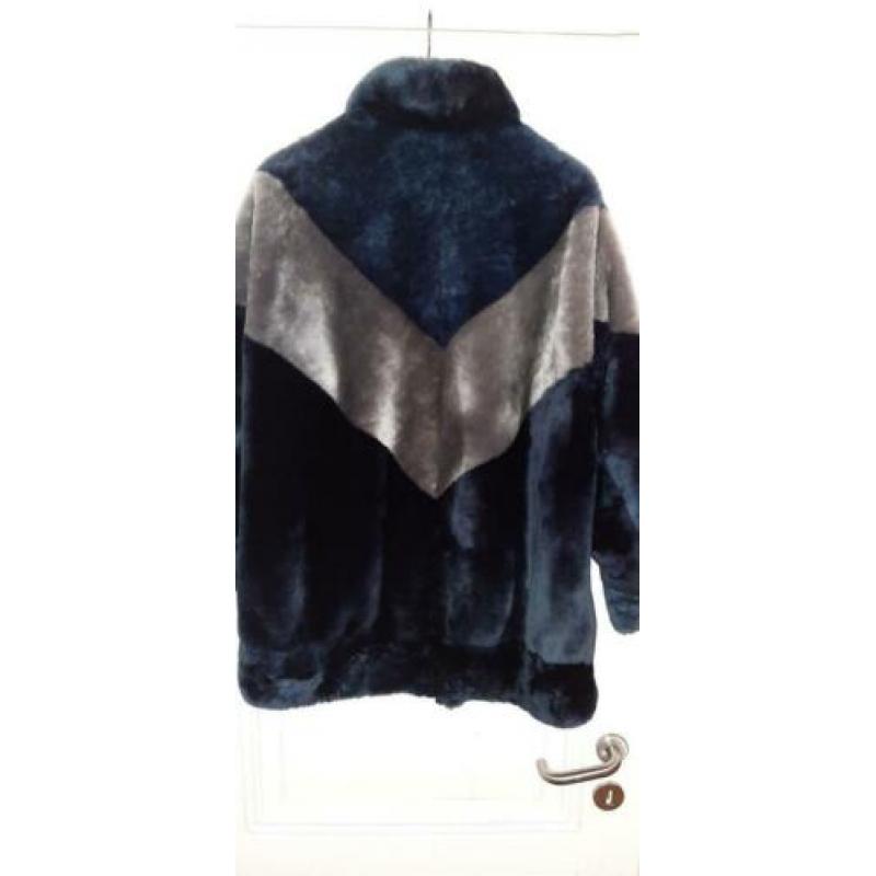 Prachtige blauw-grijze winterjas, maat m/l