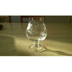 Luxe glasservies met bloemmotief gegraveerd 25-delig t.e.a.b