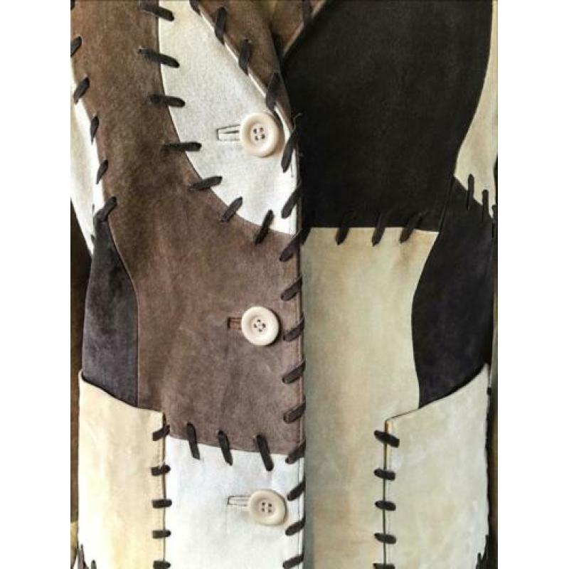 Bruine suede blazer van Michele Hope
