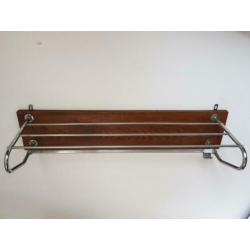 Kapstok art deco hout/chrome