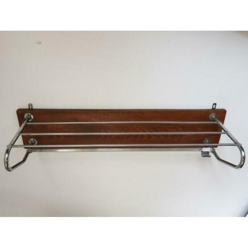 Kapstok art deco hout/chrome