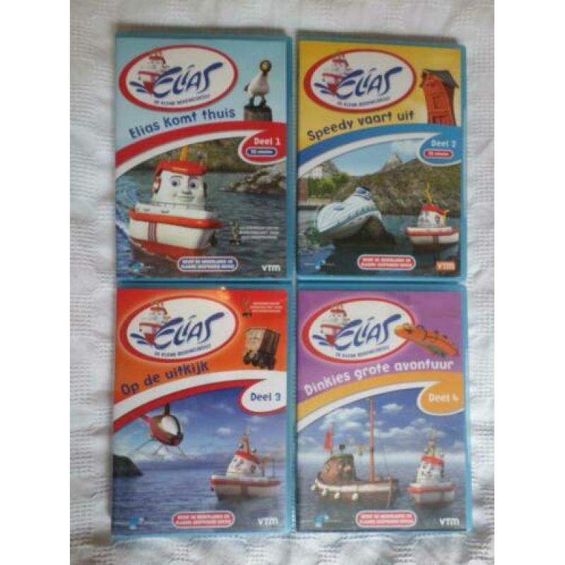 4 x dvd Elias de reddingsboot deel 1, 2, 3 en 4 in prima st