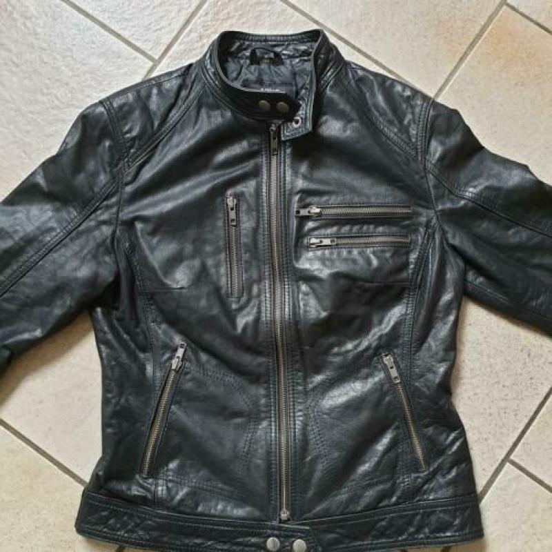 ZGAN echt leren biker jasje jack 38/40