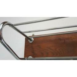 Kapstok art deco hout/chrome