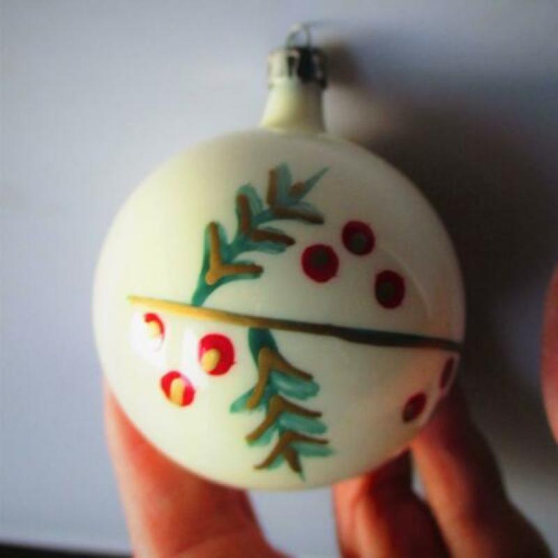 Kerst Handbeschilderde Glazen Kerstbal~Matglas~Glas~Kerstboo