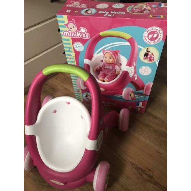 Smoby Minikiss Babywalker loop duw poppenwagen