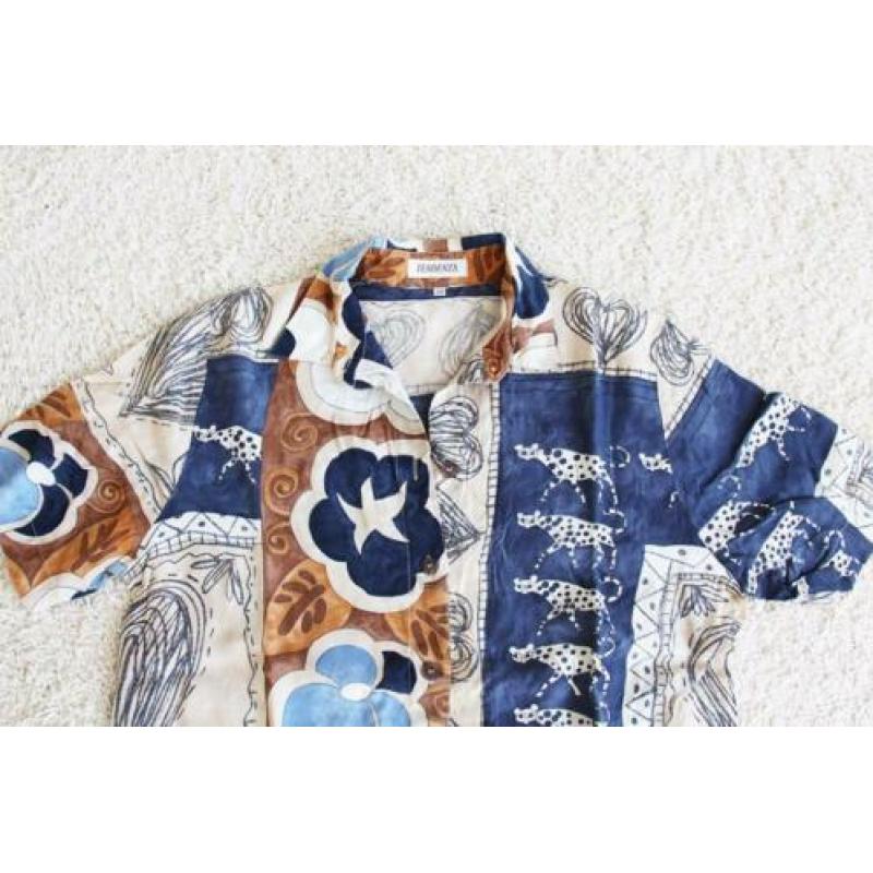 Prachtige Tendenza Vintage Blouse 100%Viscose (Maat 40) - 41