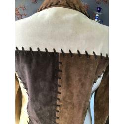 Bruine suede blazer van Michele Hope