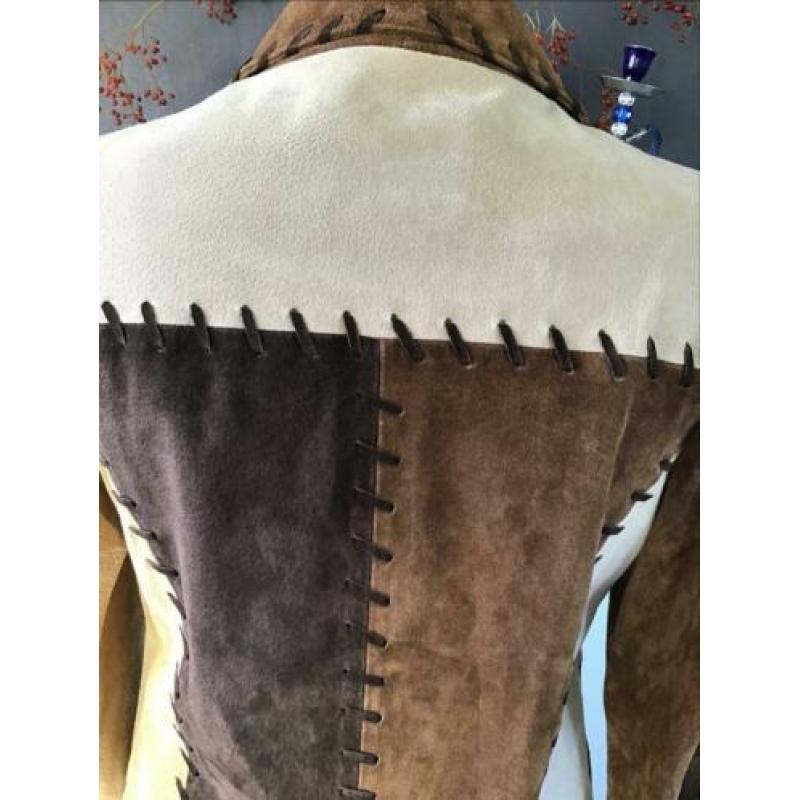 Bruine suede blazer van Michele Hope