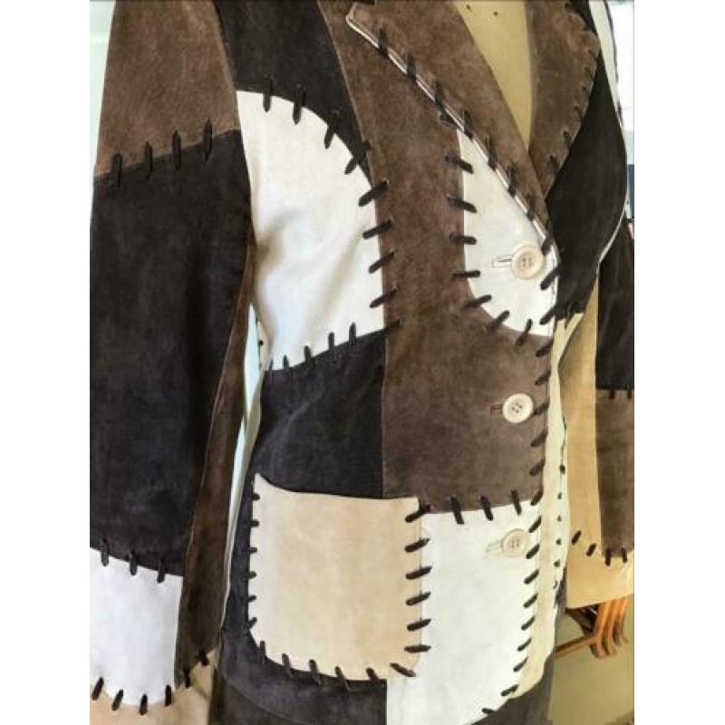 Bruine suede blazer van Michele Hope