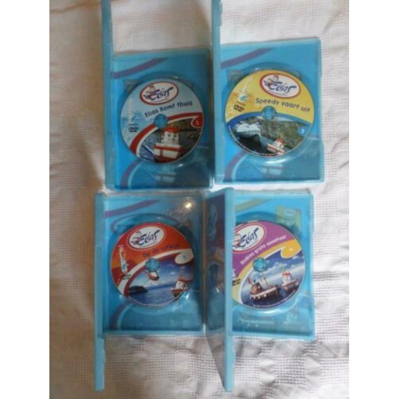 4 x dvd Elias de reddingsboot deel 1, 2, 3 en 4 in prima st