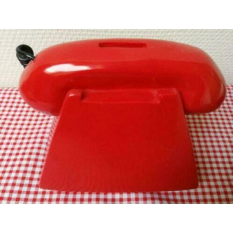 Leuke Rode Retro telefoon spaarpotje Phone + pay