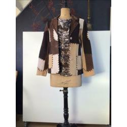 Bruine suede blazer van Michele Hope