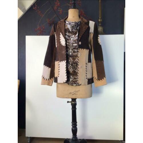 Bruine suede blazer van Michele Hope