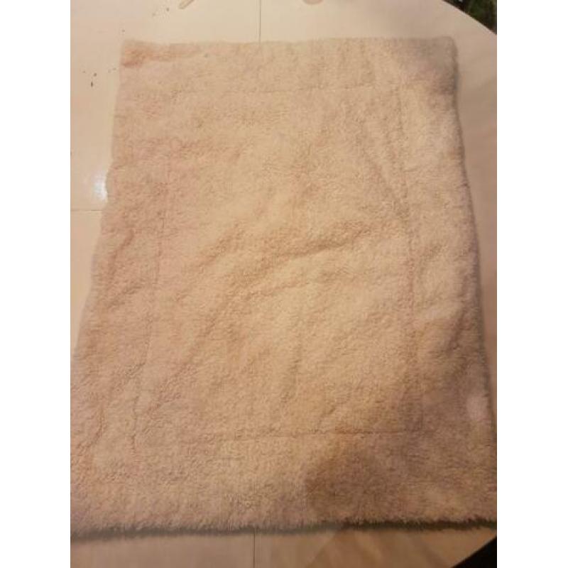 Lekker wollig / badstof wit box kleed 87 x 65 cm