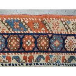 Handgeknoopt anatolia tapijt oranje blue Perzisch 128x155cm