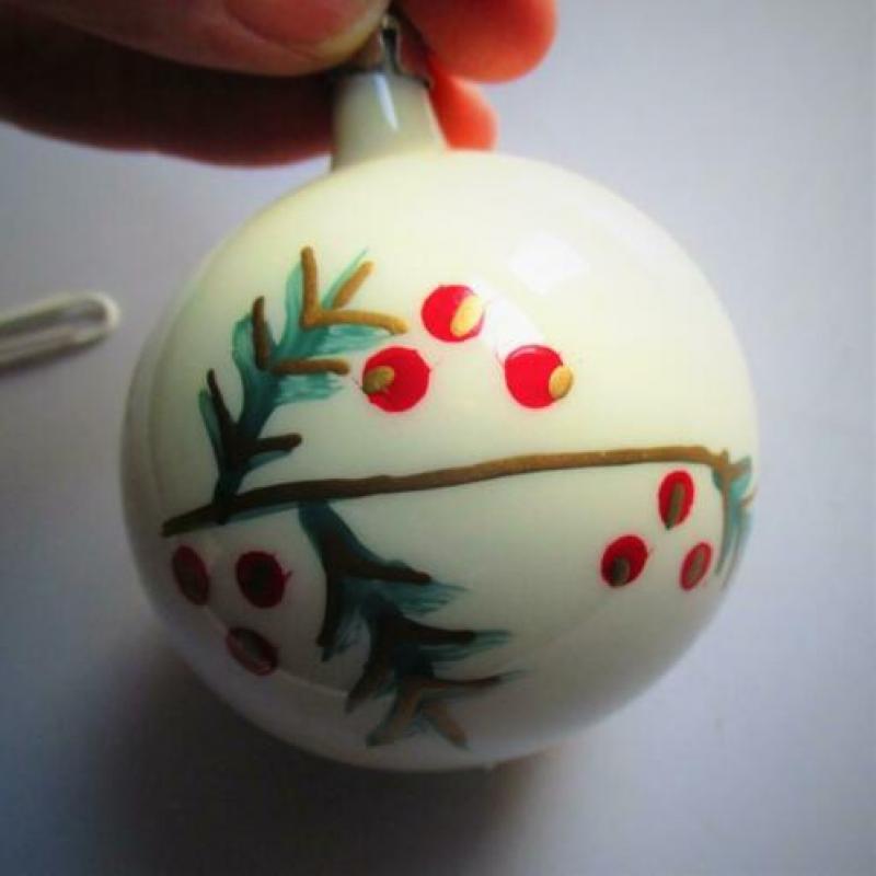 Kerst Handbeschilderde Glazen Kerstbal~Matglas~Glas~Kerstboo