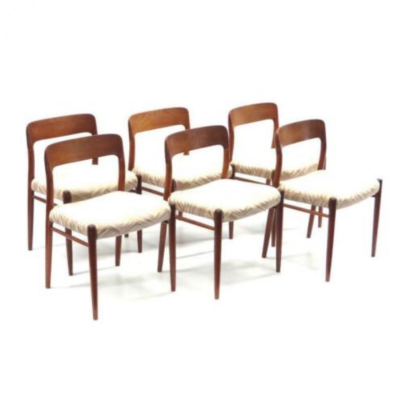 Set van 6 stoelen Niels Möller jaren '60 '70